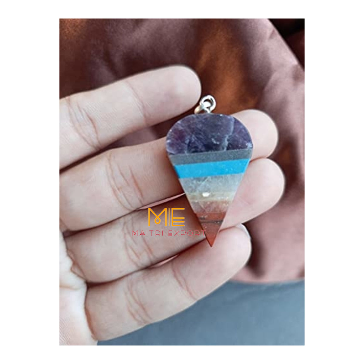 7 chakra bonded pendant.-Maitri Export | Crystals Store