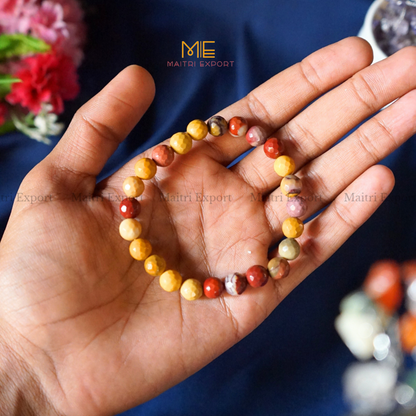 8mm faceted round beads stretchable bracelet.-Mookite-Maitri Export | Crystals Store