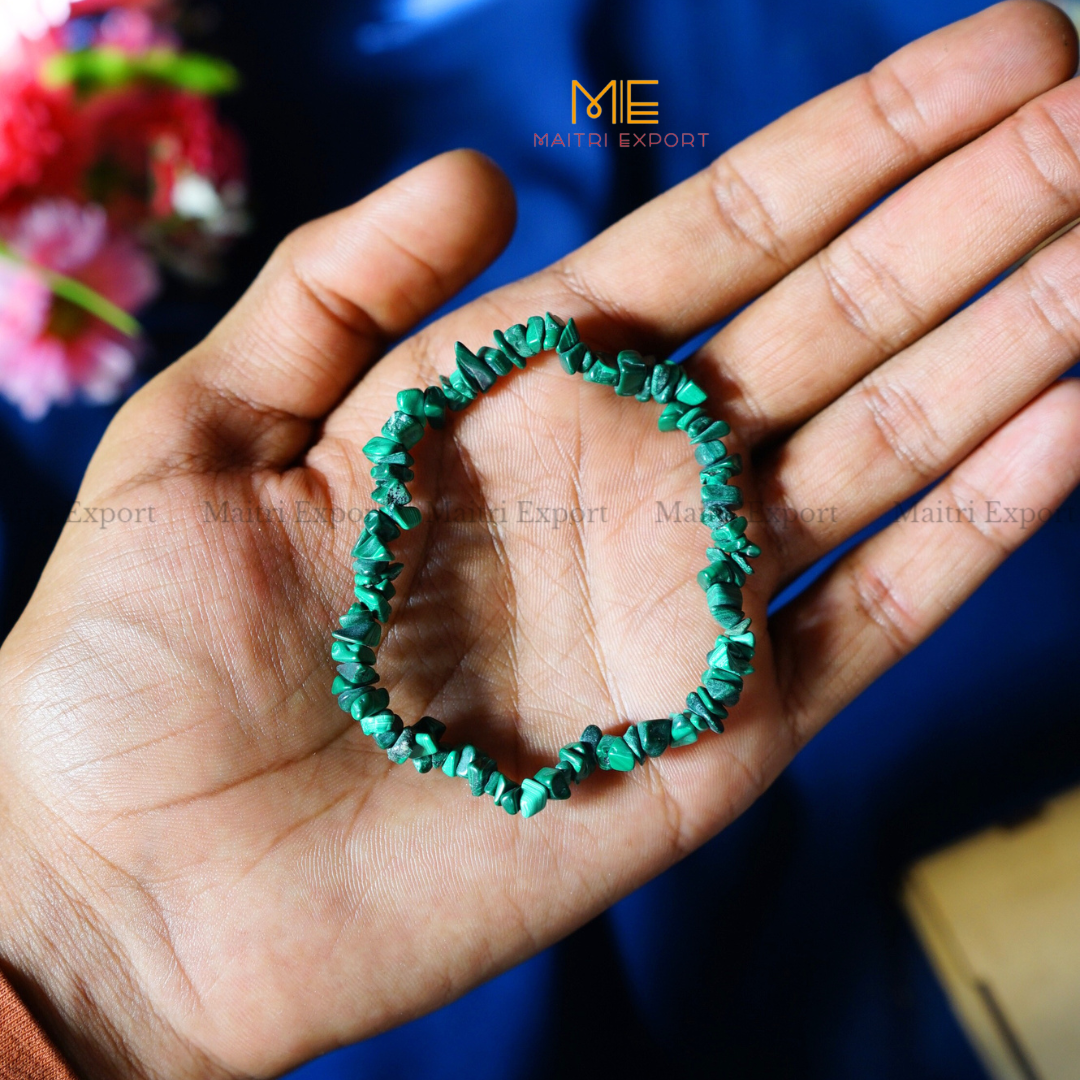 Crystal chips stretchable bracelet-Malachite-Maitri Export | Crystals Store