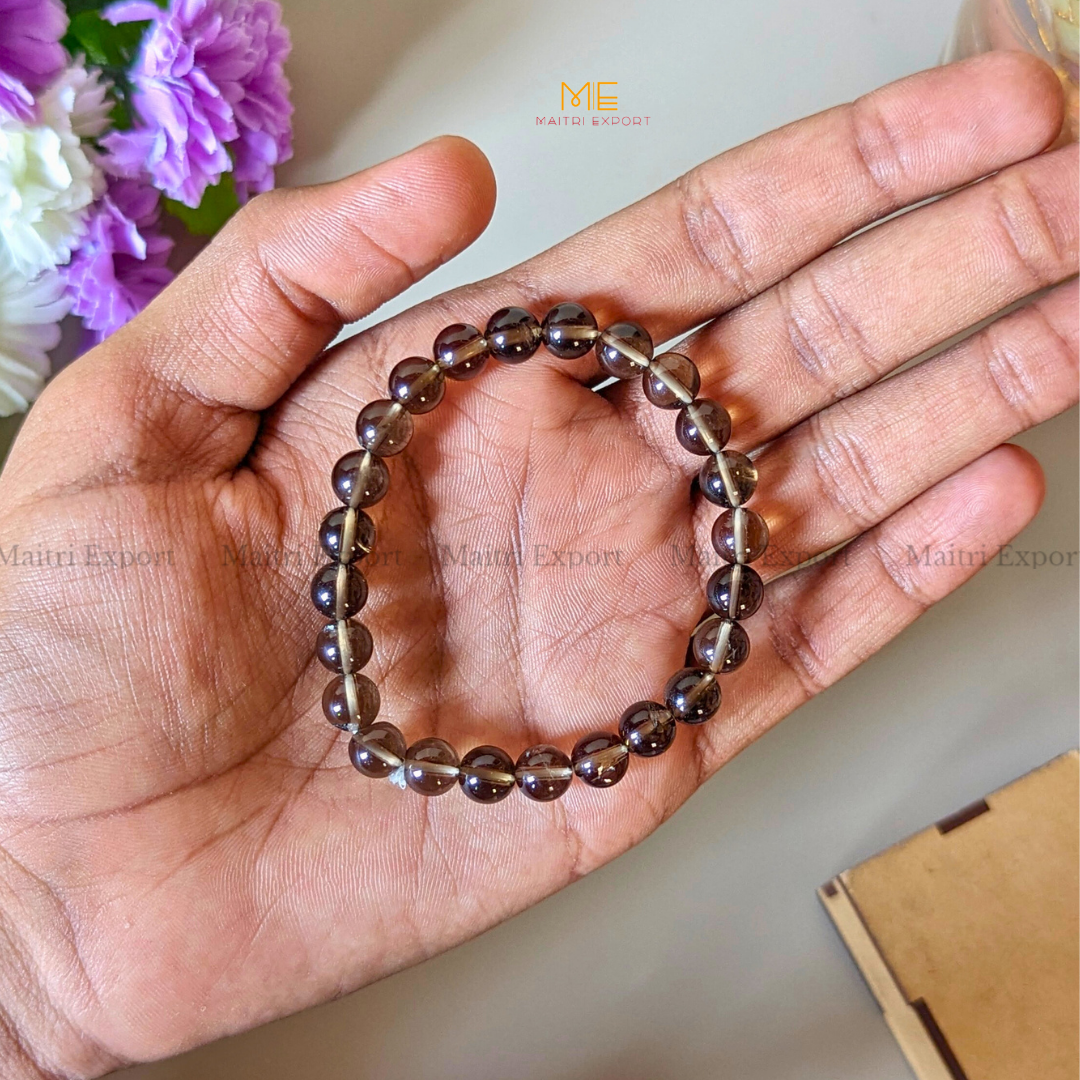 Smoky Quartz Crystal Healing Bracelet-8mm-Maitri Export | Crystals Store