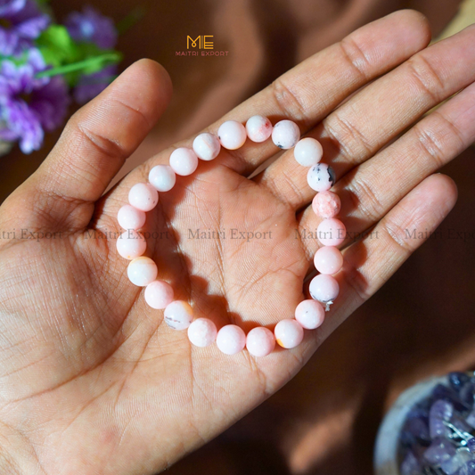 Pink Opal 8mm Natural Crystal Healing Bracelet-Maitri Export | Crystals Store