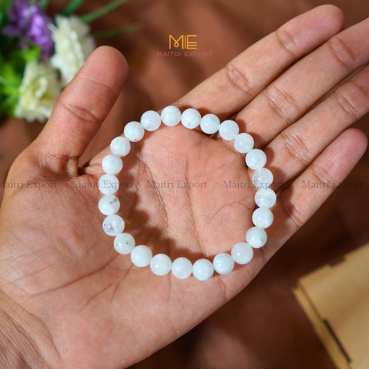 Rainbow Moonstone Natural Crystal Healing Bracelet-8mm-Maitri Export | Crystals Store