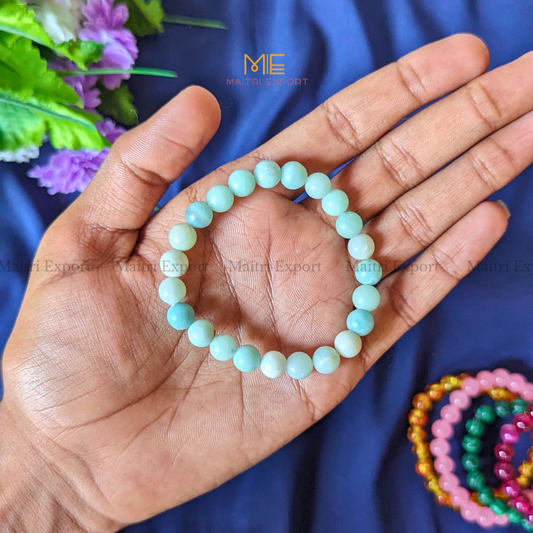 Amazonite AAA Natural Crystal Healing Bracelet-8mm-Maitri Export | Crystals Store
