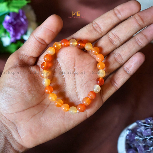 Red Carnelian Natural Crystal Healing Bracelet-8mm-Maitri Export | Crystals Store