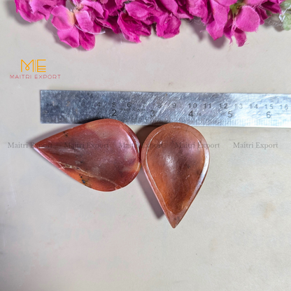 Natural Healing Crystal Stone 1 Face Leaf Shape Diya / Deepak-Maitri Export | Crystals Store