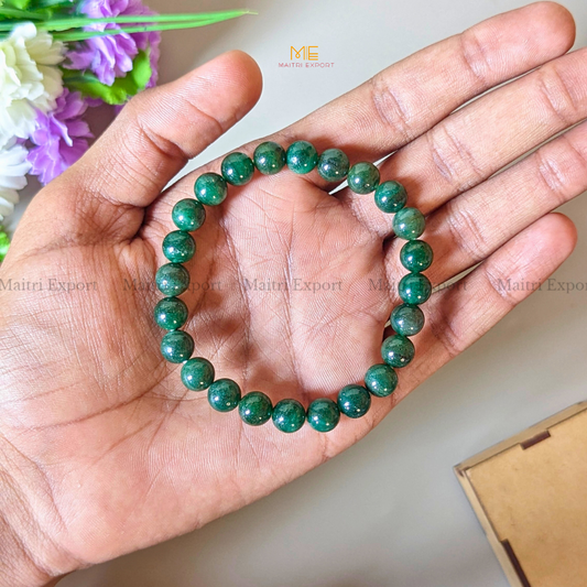 Green Jade 8mm Natural Star quality Crystal Healing Bracelet-Maitri Export | Crystals Store