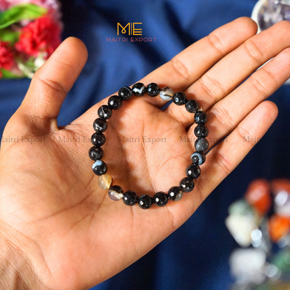8mm faceted round beads stretchable bracelet.-Sulemani Hakik-Maitri Export | Crystals Store