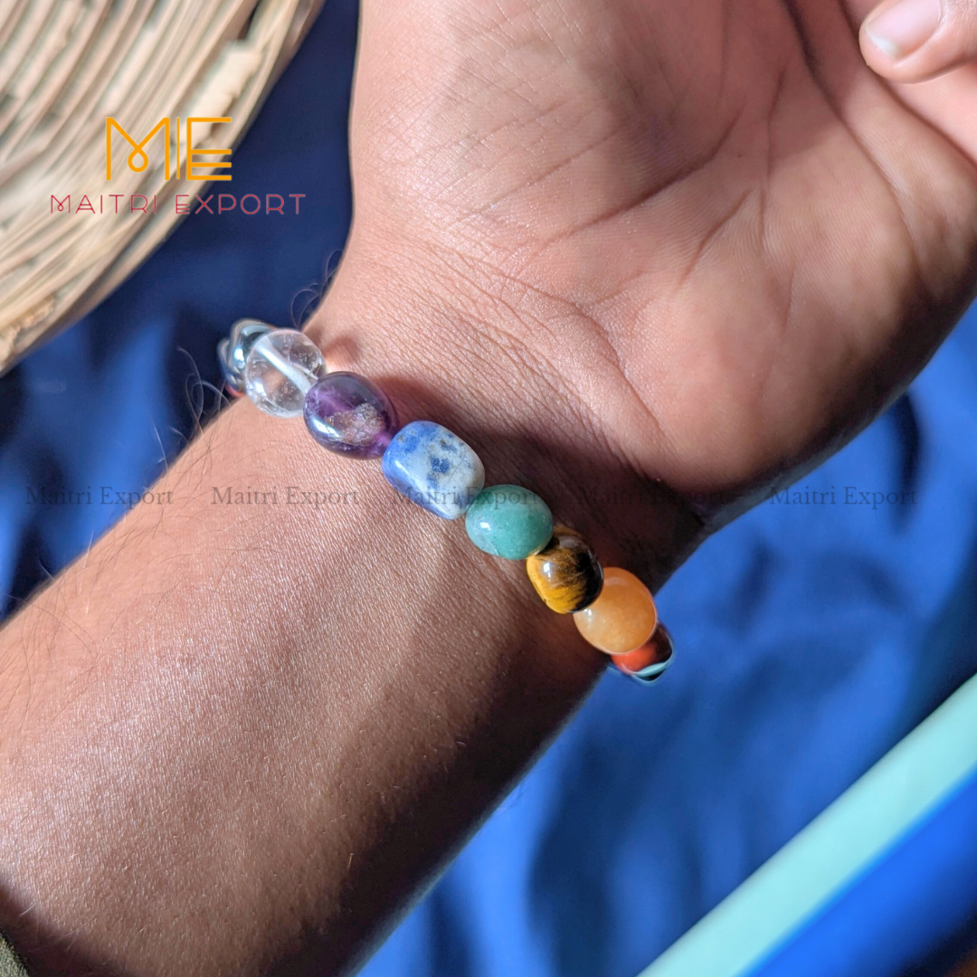 7 Chakra Healing Tumble Bracelet-Maitri Export | Crystals Store