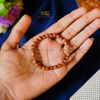 Red Goldstone Natural Crystal Healing Bracelet-6mm-Maitri Export | Crystals Store