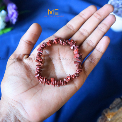 Crystal chips stretchable bracelet-Red Jasper-Maitri Export | Crystals Store