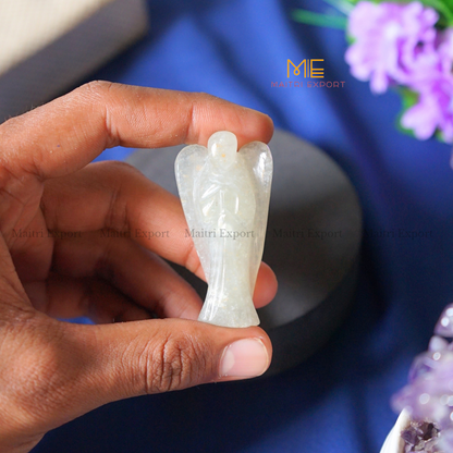 Natural Crystal stone Guardian angel figurine ( 2 inch )-Green aventurine-Maitri Export | Crystals Store