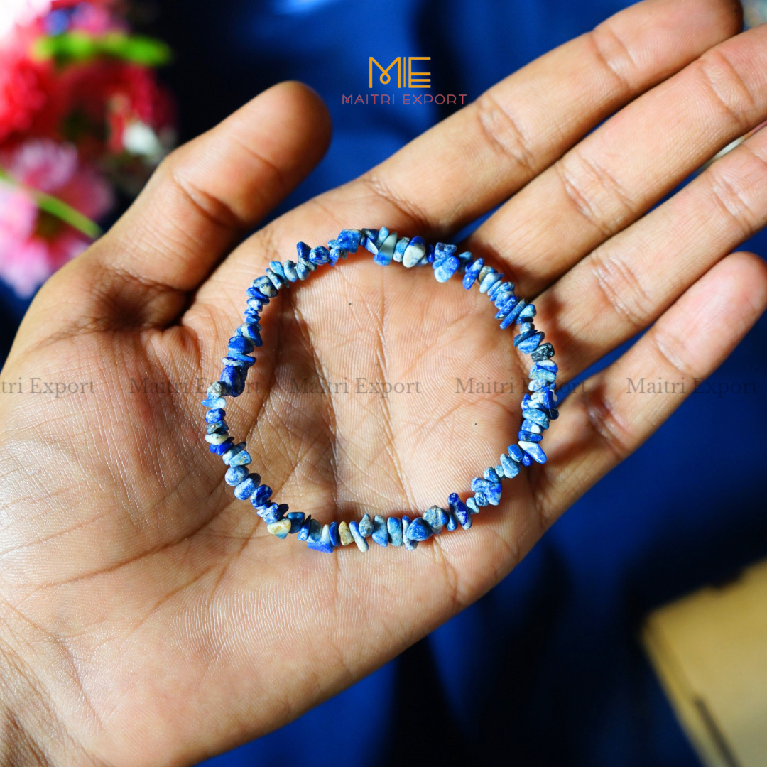 Crystal chips stretchable bracelet-Lapis Lazuli-Maitri Export | Crystals Store