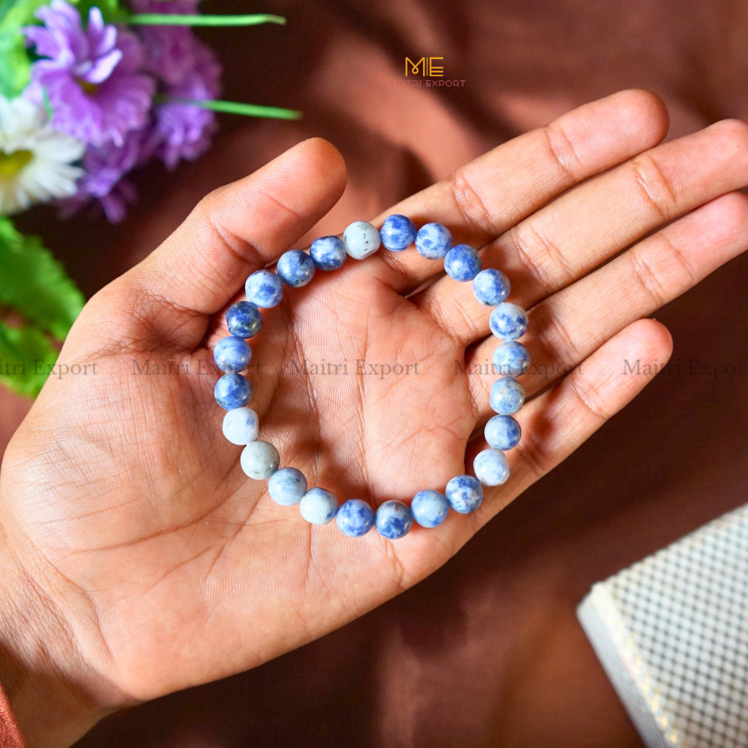 Sodalite Natural Crystal Healing Bracelet-8mm-Maitri Export | Crystals Store