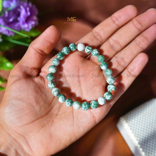 Tree Agate 8mm Natural Crystal Healing Bracelet-Maitri Export | Crystals Store