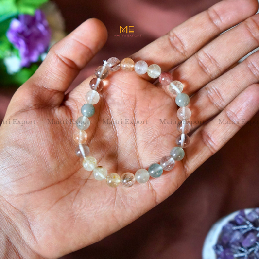 Multi Rutile 8mm Natural Crystal Healing Bracelet-Maitri Export | Crystals Store