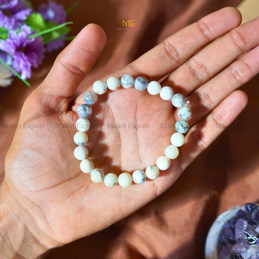 Dendritic Opal 8mm Natural Crystal Healing Bracelet-Maitri Export | Crystals Store