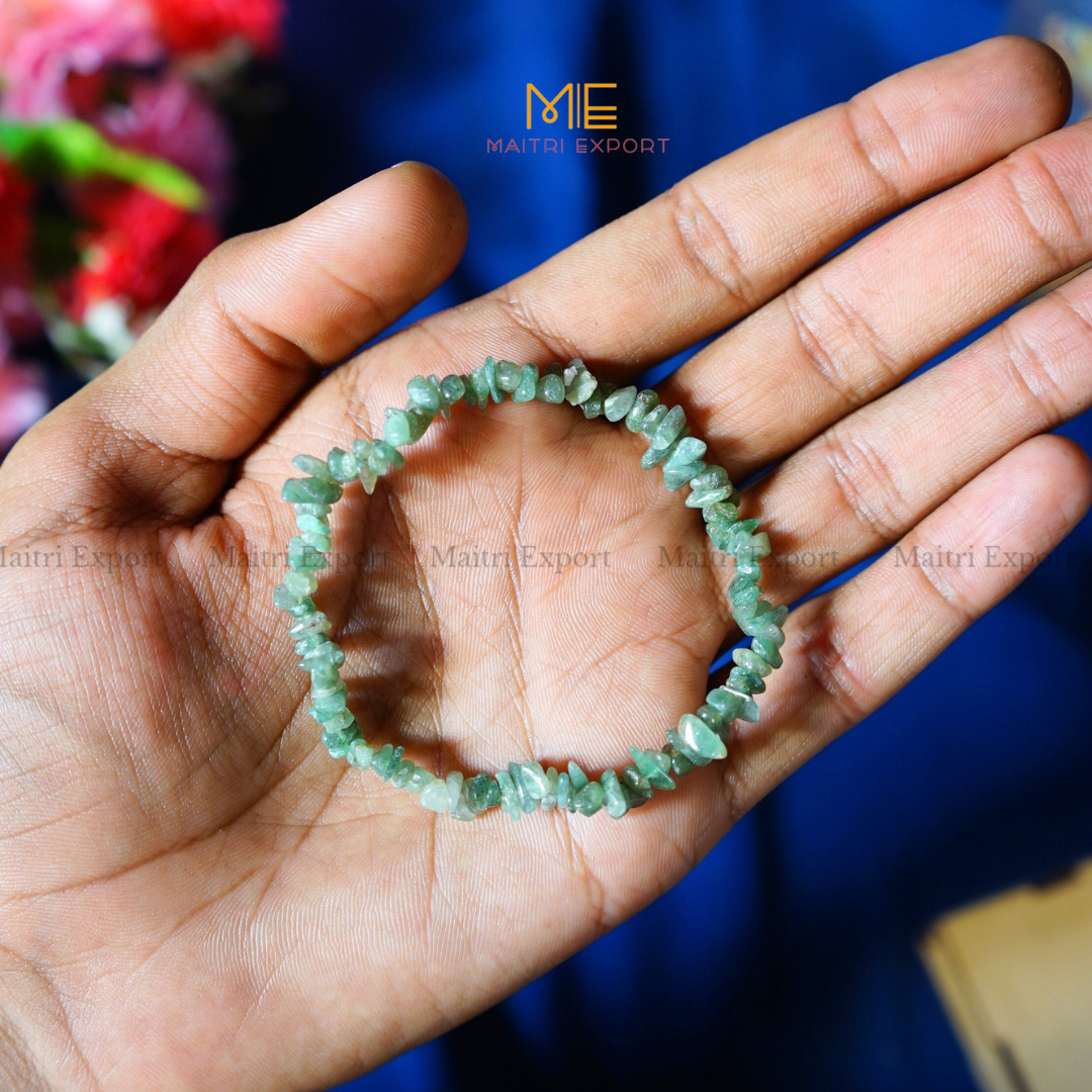 Crystal chips stretchable bracelet-Green aventurine-Maitri Export | Crystals Store