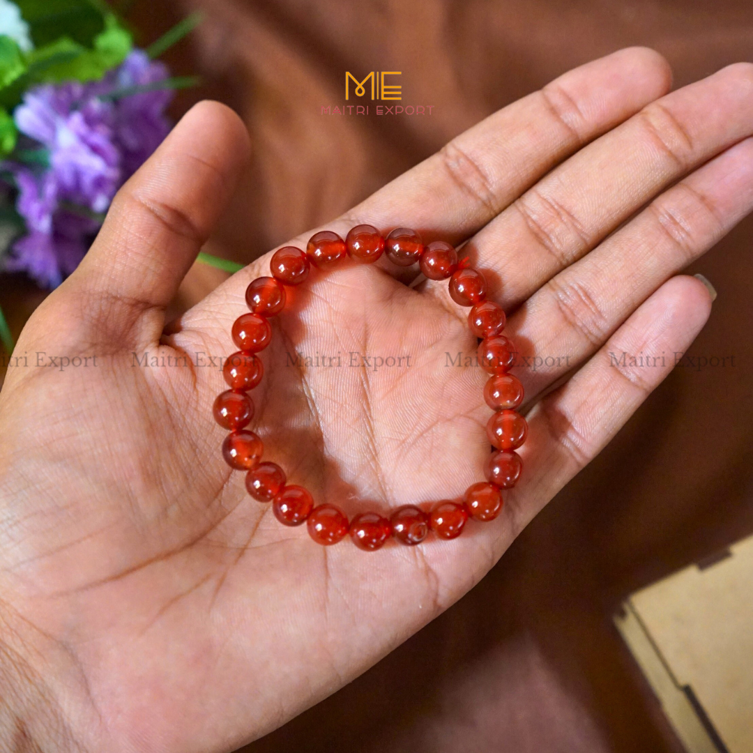 Red Onyx Natural Crystal Healing Bracelet-8mm-Maitri Export | Crystals Store