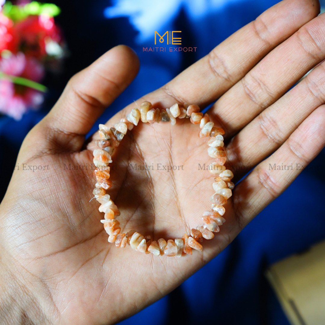 Crystal chips stretchable bracelet-Sunstone-Maitri Export | Crystals Store