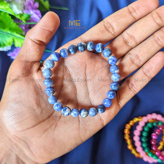 Sodalite Star Quality 8mm Natural Crystal Healing Bracelet-Maitri Export | Crystals Store