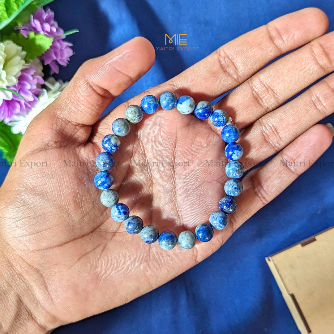 Lapis Lazuli Natural Crystal Healing Bracelet-8mm-Maitri Export | Crystals Store