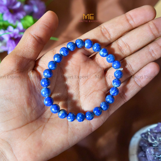 Lapis Lazuli 8mm Natural Crystal Healing Bracelet ( High Quality )-Maitri Export | Crystals Store