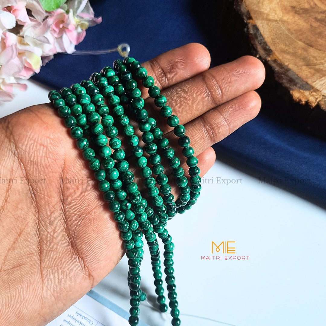 4mm loose crystal beads strands / line / String-Malachite-Maitri Export | Crystals Store