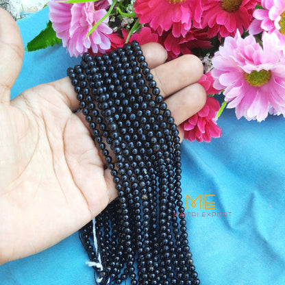4mm loose crystal beads strands / line / String-Black Golden Obsidian-Maitri Export | Crystals Store