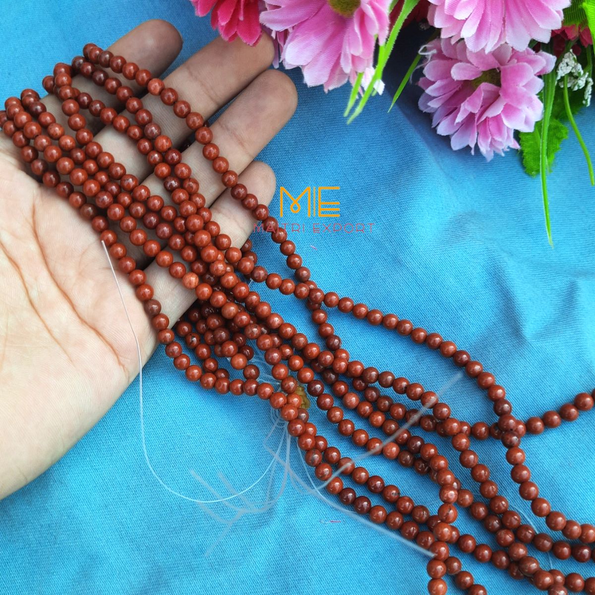 4mm loose crystal beads strands / line / String-Red Jasper-Maitri Export | Crystals Store