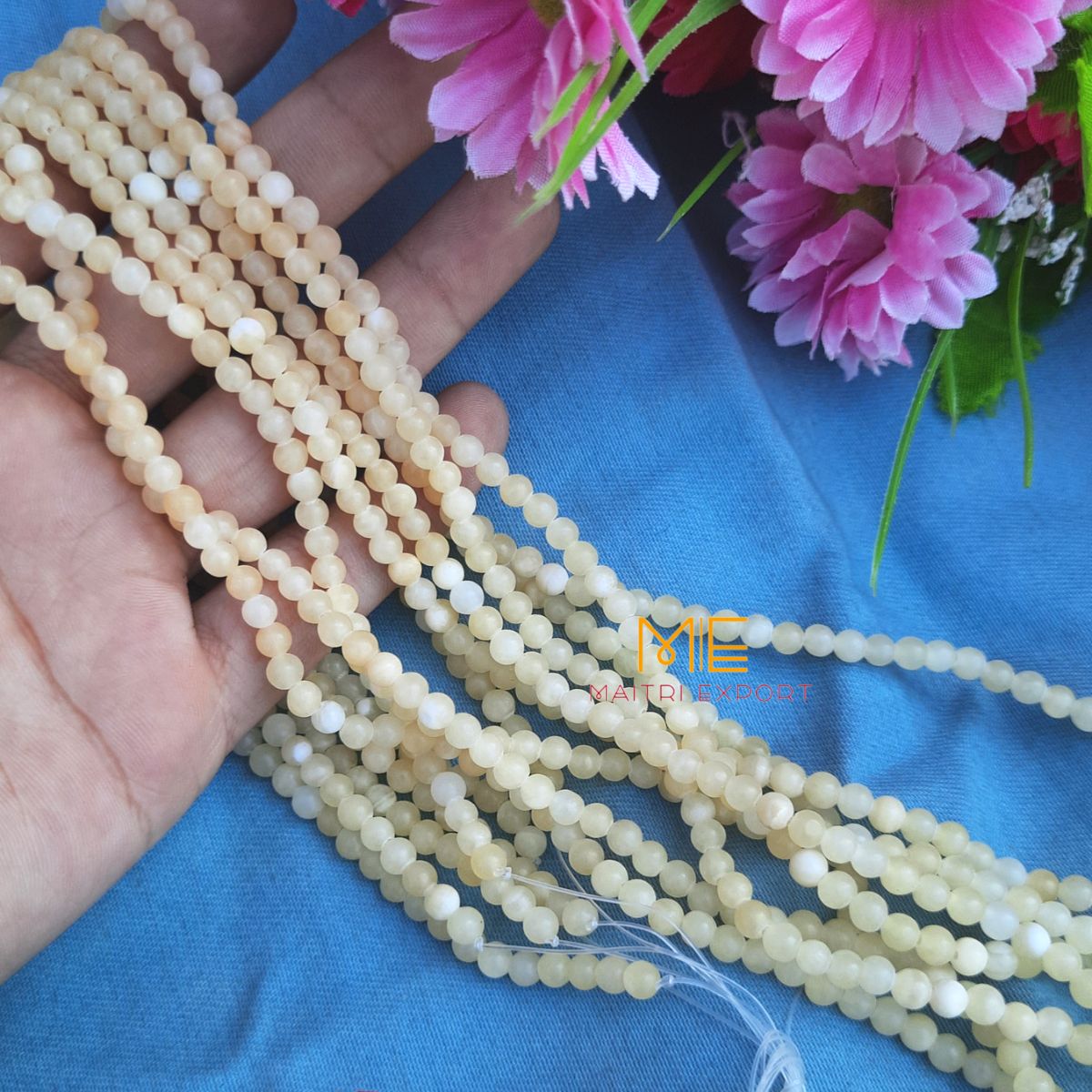4mm loose crystal beads strands / line / String-Calcite-Maitri Export | Crystals Store
