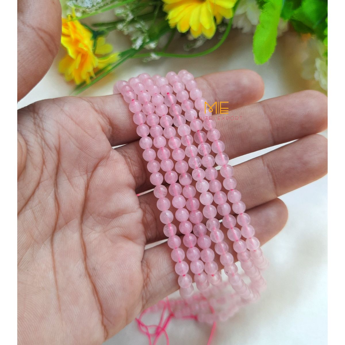 4mm loose crystal beads strands / line / String-Rose Quartz-Maitri Export | Crystals Store