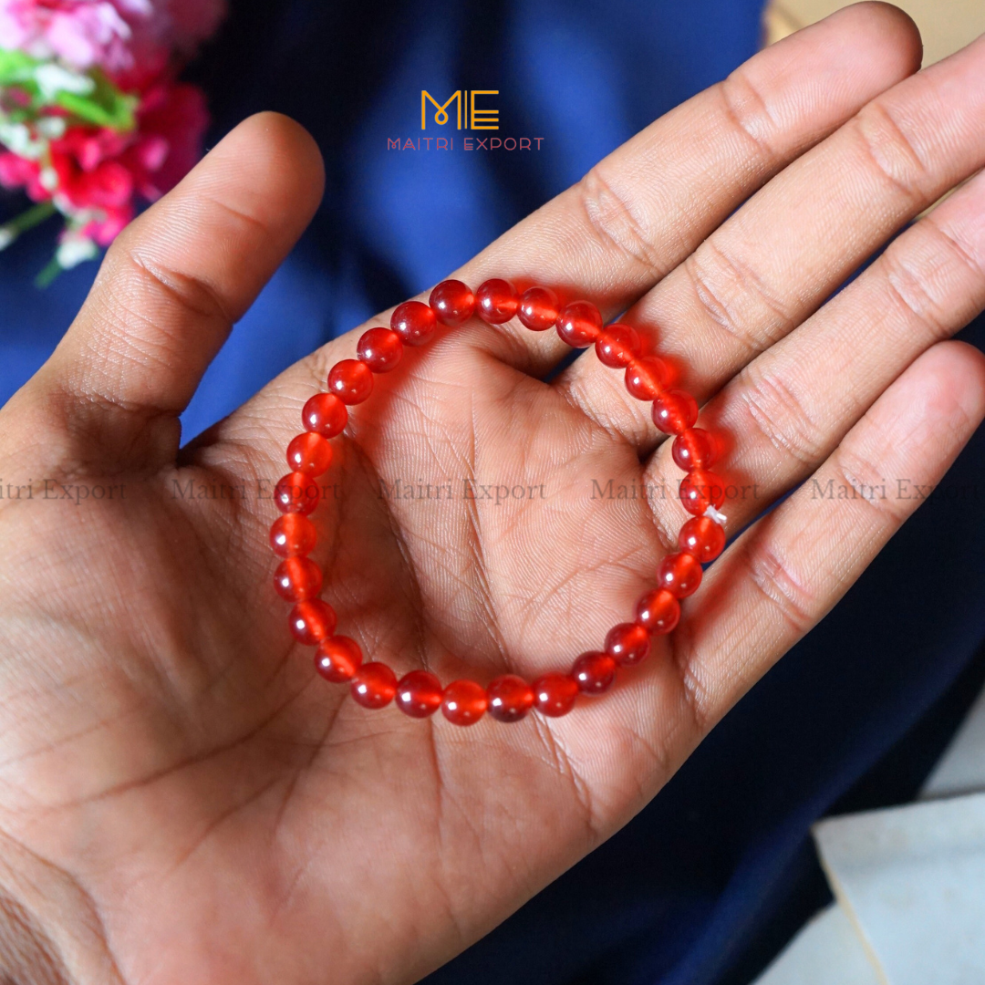 Red Onyx Natural Crystal Healing Bracelet-6mm-Maitri Export | Crystals Store
