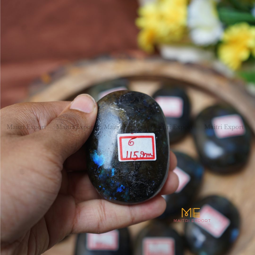 Natural Labradorite crystal palmstone for meditation and healing.-6-Maitri Export | Crystals Store
