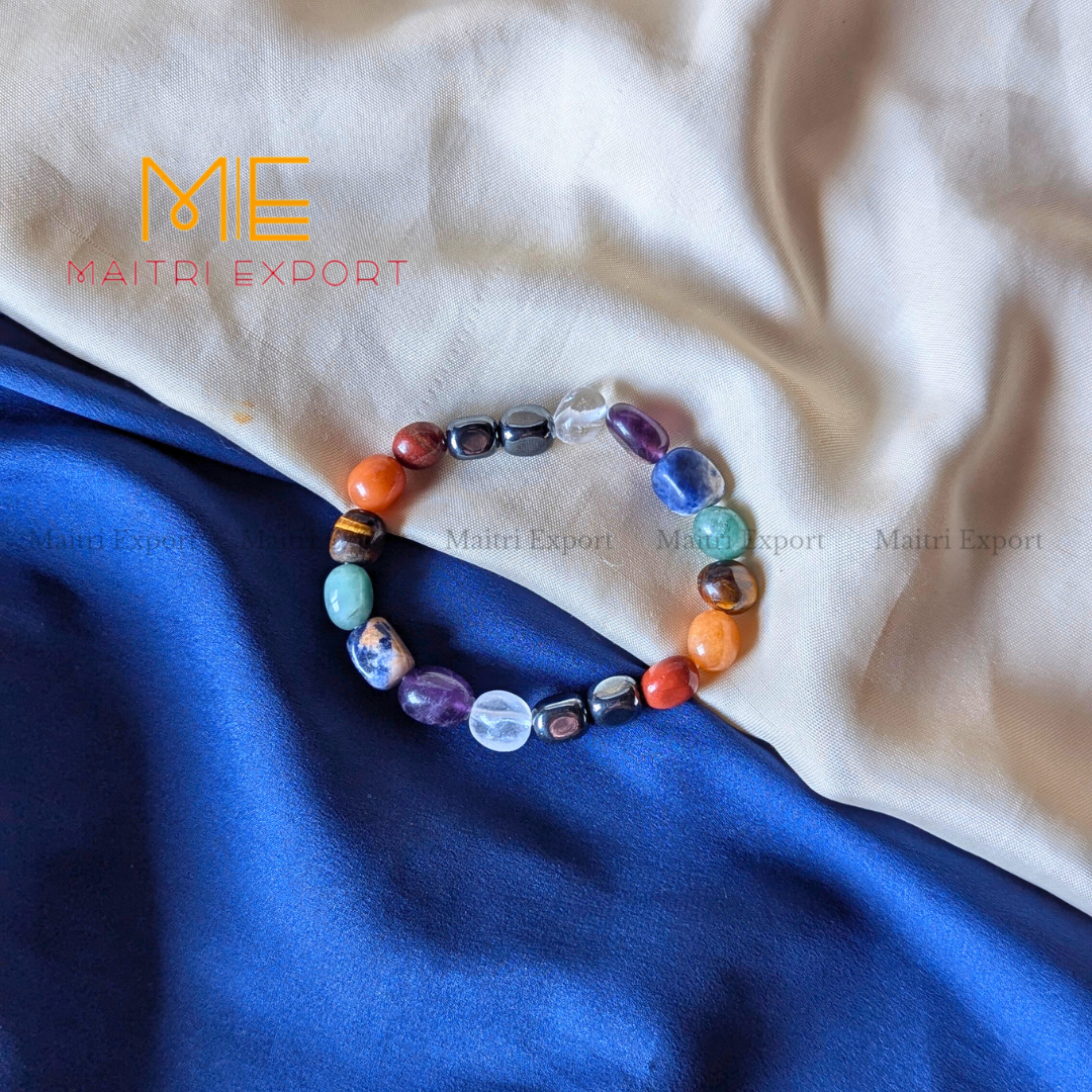 7 Chakra Healing Tumble Bracelet-Maitri Export | Crystals Store