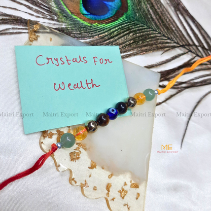 Natural crystal stone purposed rakhi-Maitri Export | Crystals Store