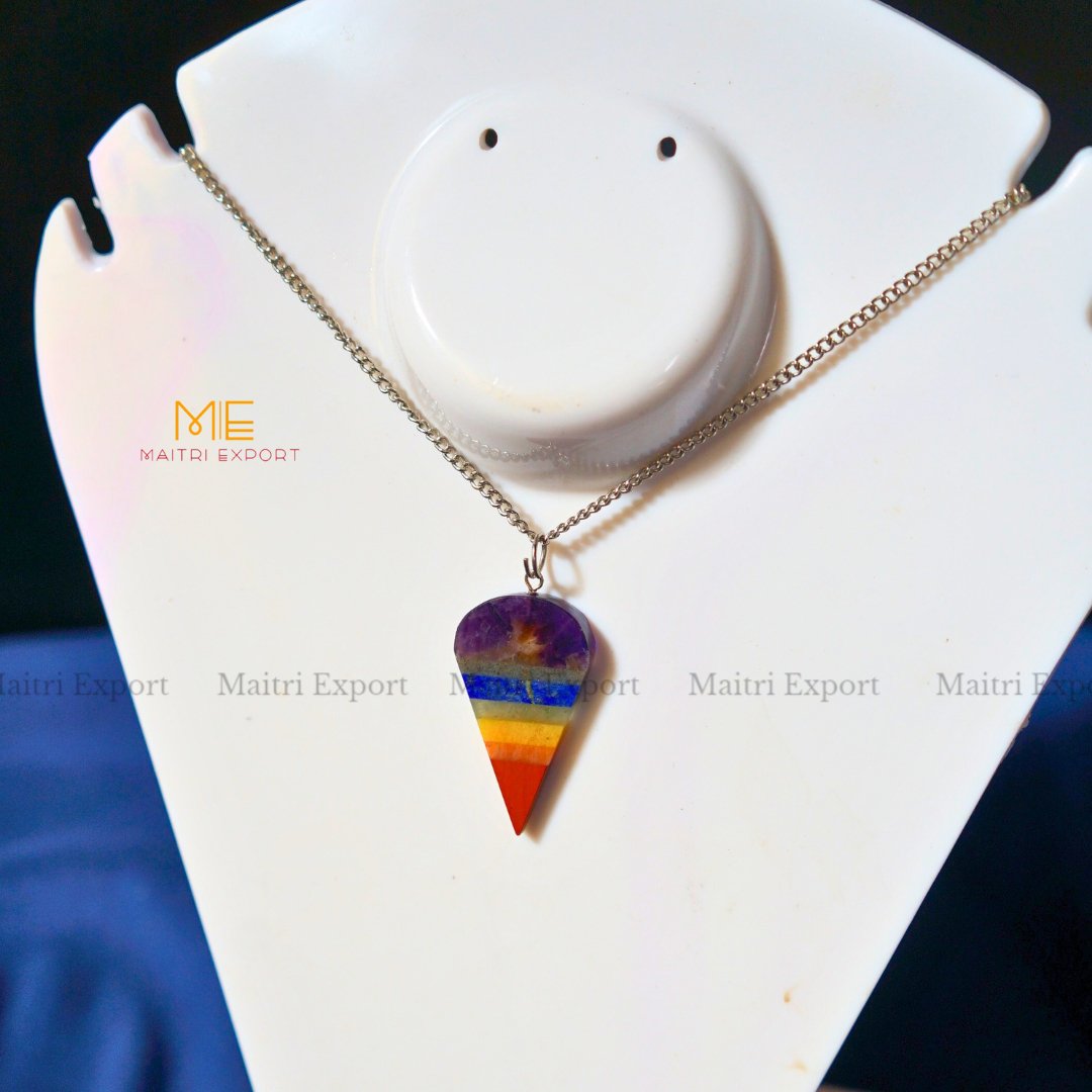 7 chakra bonded pendant.-1-Maitri Export | Crystals Store