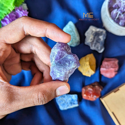 7 Chakra Rough / Raw Set-Maitri Export | Crystals Store