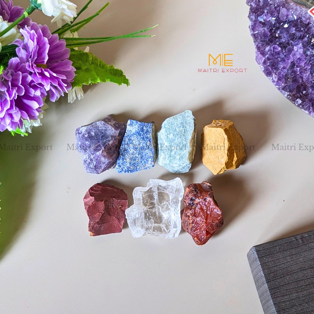 7 Chakra Rough / Raw Set-Maitri Export | Crystals Store