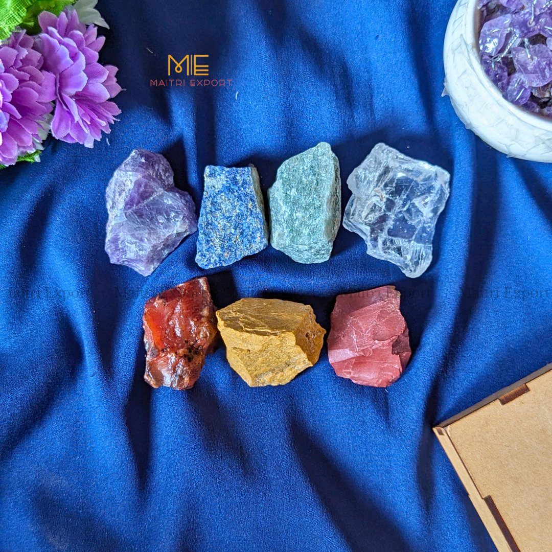 7 Chakra Rough / Raw Set-Maitri Export | Crystals Store