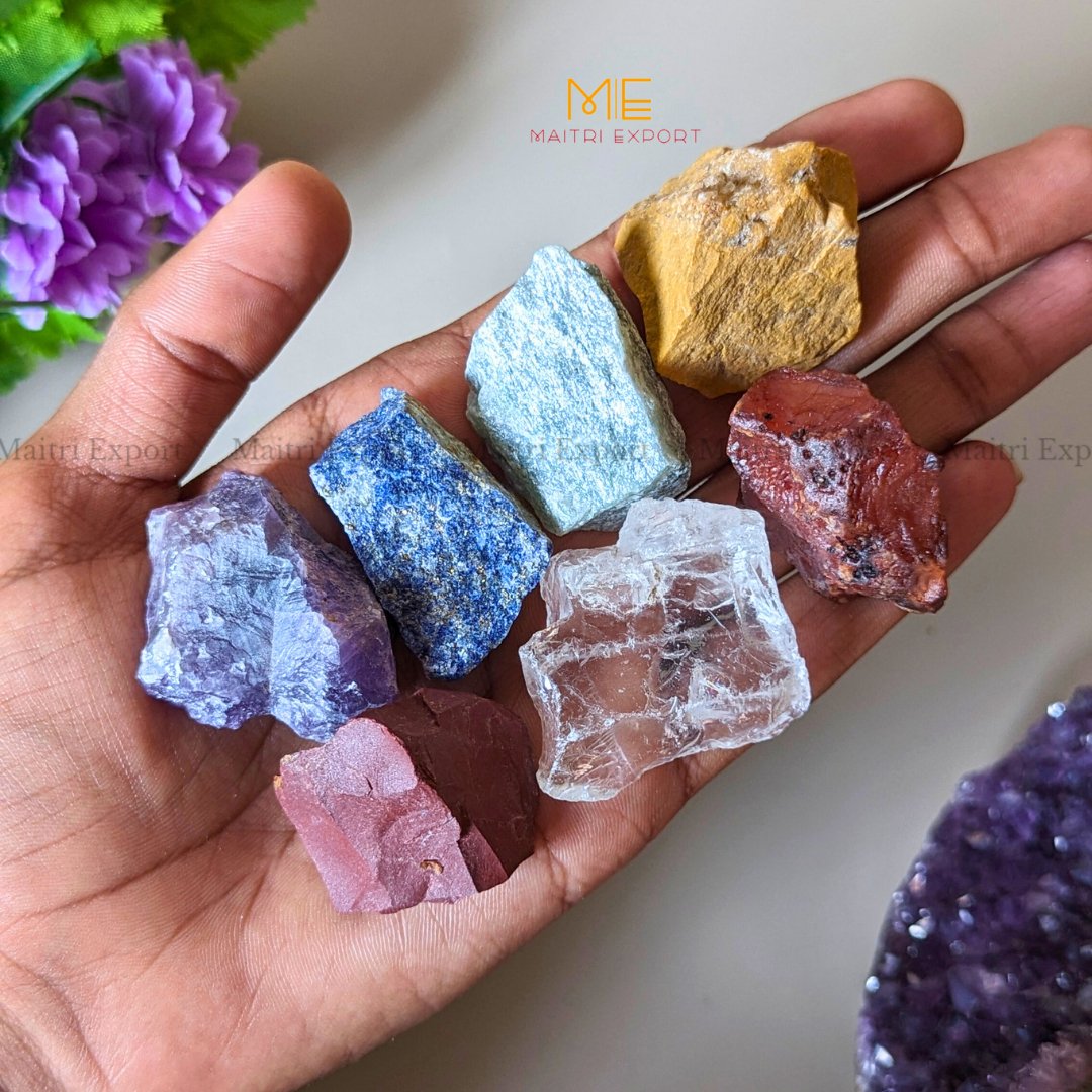 7 Chakra Rough / Raw Set-Maitri Export | Crystals Store