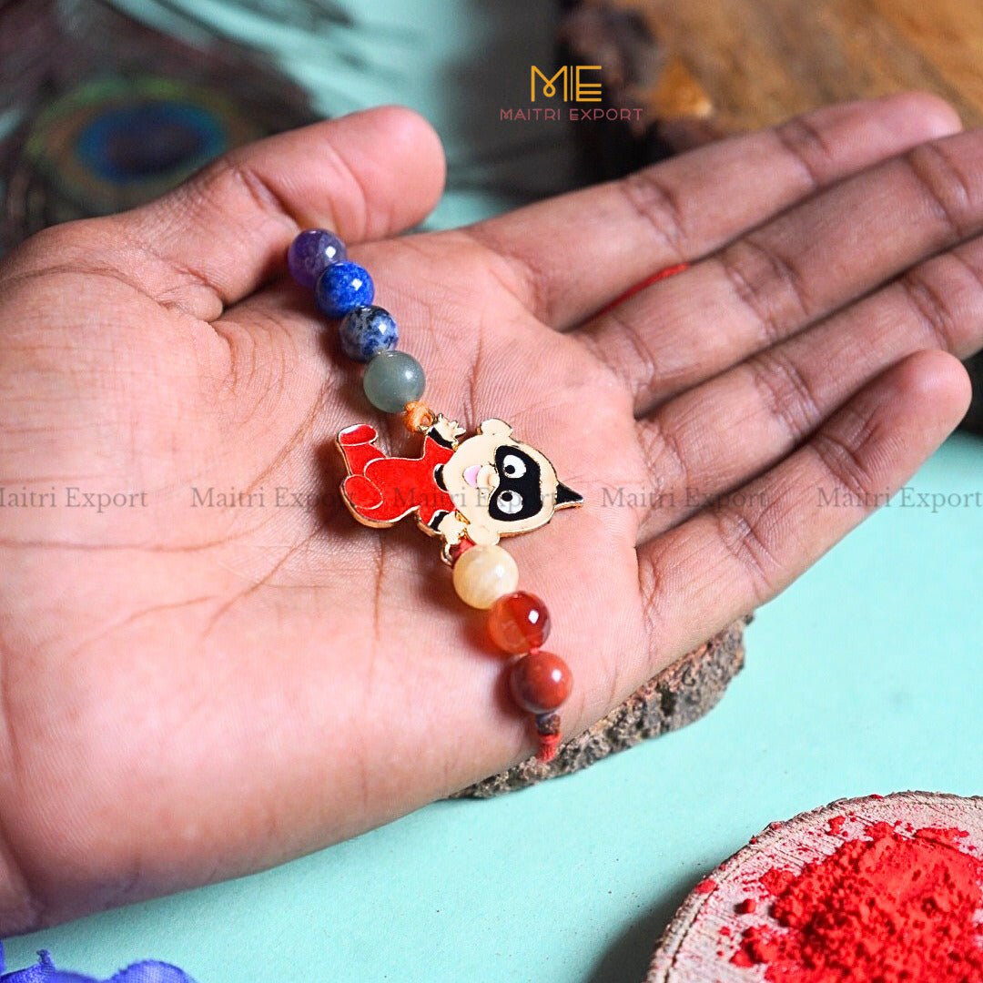 7 chakra stones with kids cartoon charms rakhi.-Incredible Baby-Maitri Export | Crystals Store