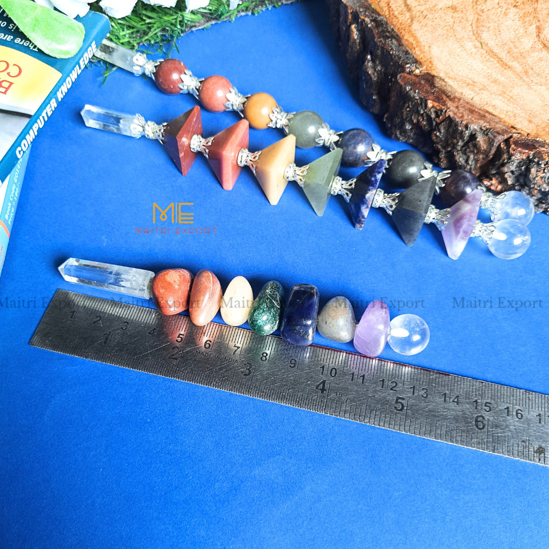 Natural 7 chakra stones stick Wand-tumble-Maitri Export | Crystals Store