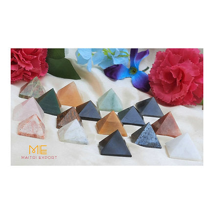 Natural different crystal stone pyramid ( Size: 1 inch )-Maitri Export | Crystals Store