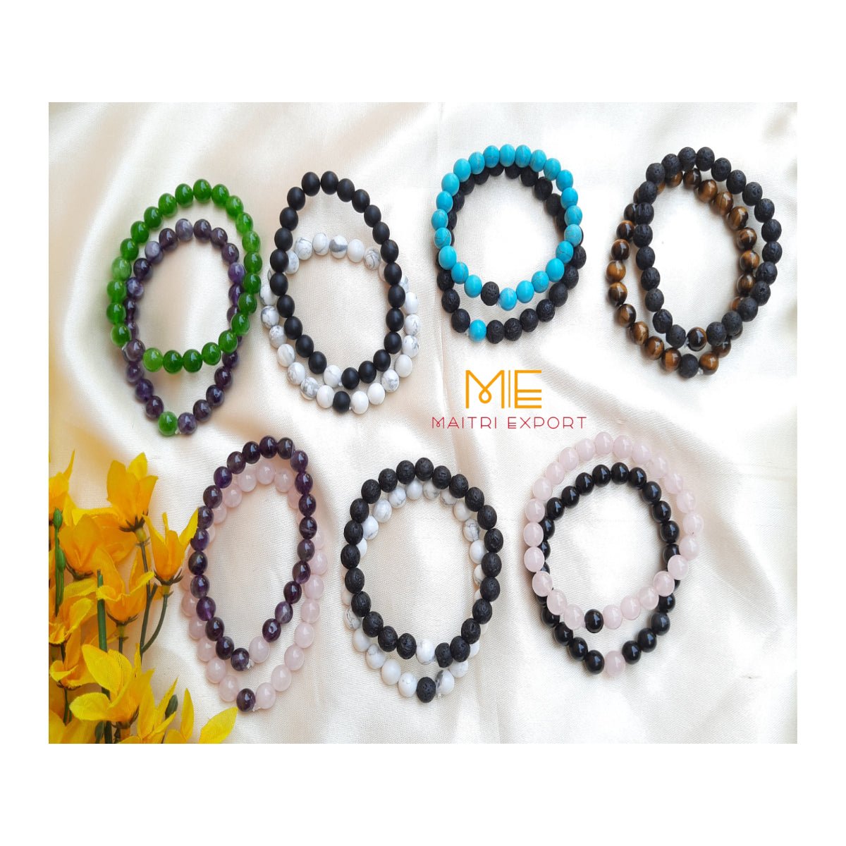 8mm crystals stretchable couple bracelet-Maitri Export | Crystals Store