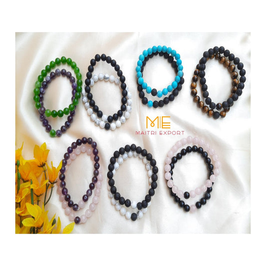 8mm crystals stretchable couple bracelet-Maitri Export | Crystals Store