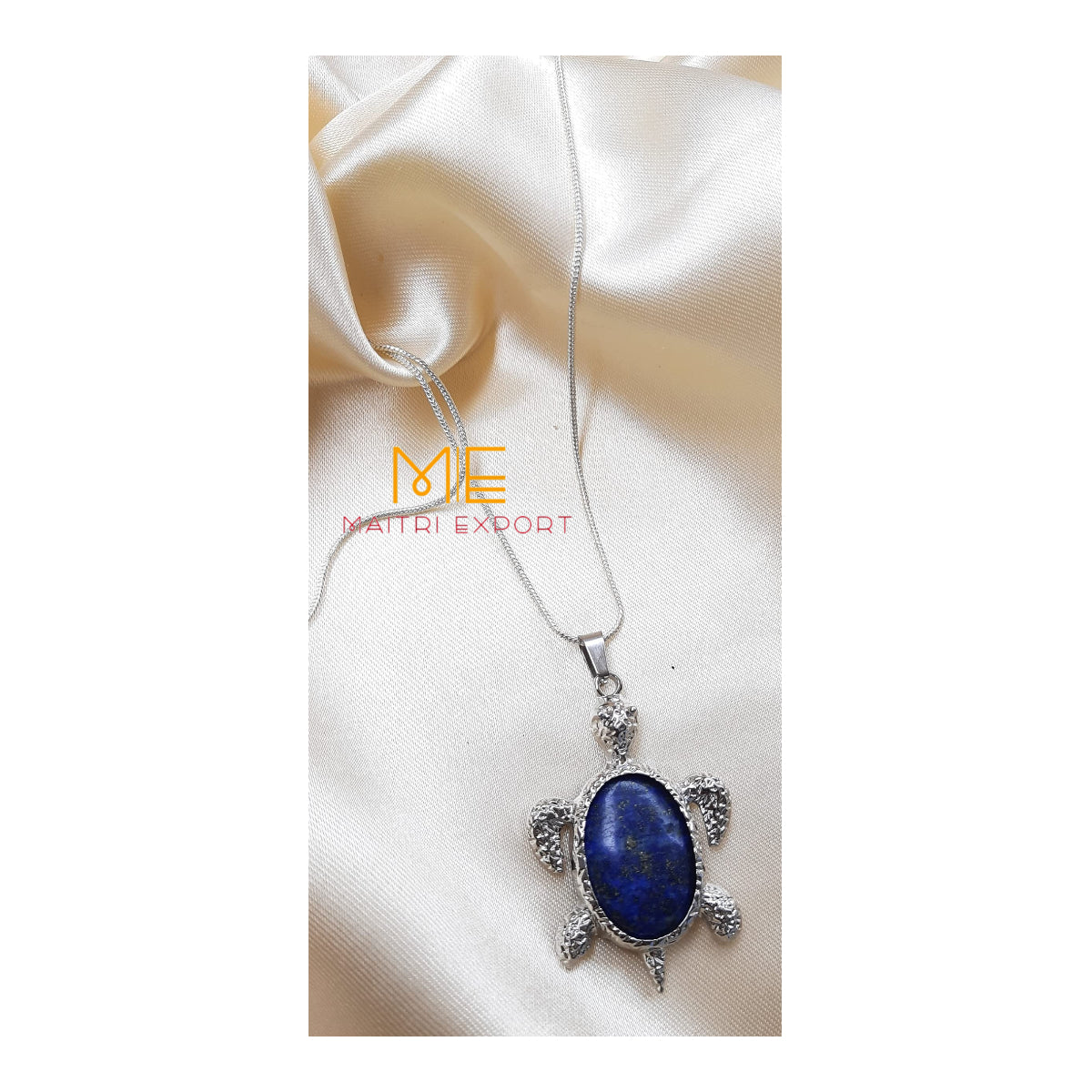 Natural crystal stone tortoise shaped pendant-Lapis Lazuli-Maitri Export | Crystals Store