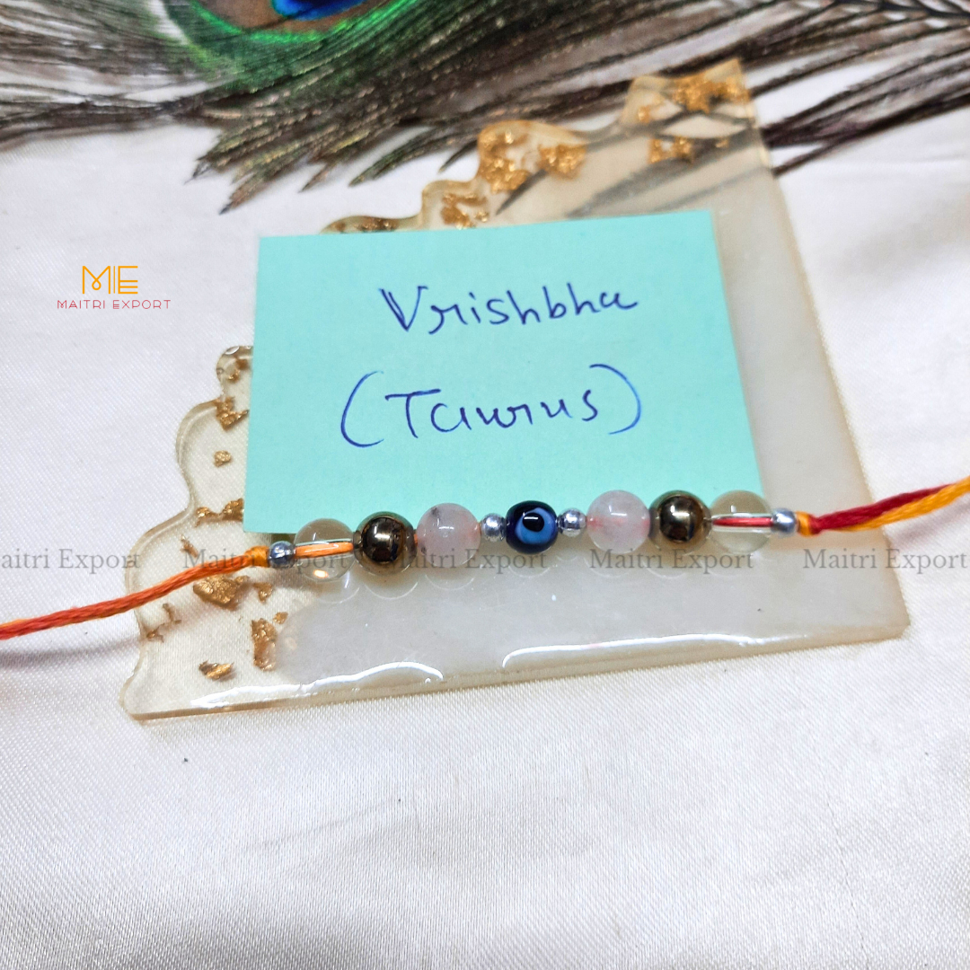 Natural crystal stone based zodiac sign rakhi-Maitri Export | Crystals Store