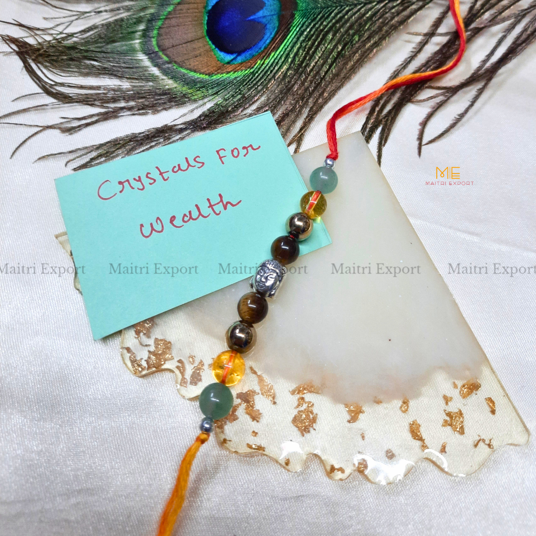 Natural crystal stone purposed rakhi-Maitri Export | Crystals Store