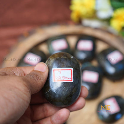 Natural Labradorite crystal palmstone for meditation and healing.-9-Maitri Export | Crystals Store