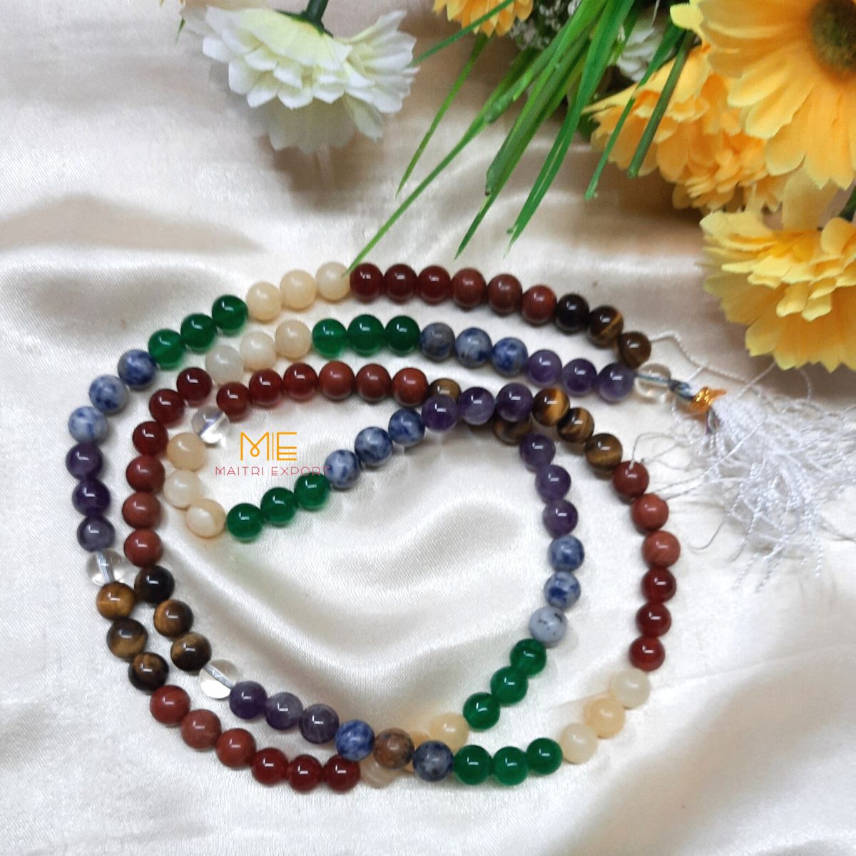 7 chakra 8mm beads Jaap mala-Maitri Export | Crystals Store